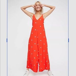 Free People Dream Big Polka Dot Jumpsuit